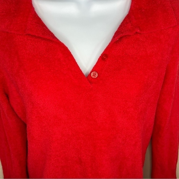 S Vintage 90’s Red Sweater Long Sleeve Stretch Small 4 6 Collared Y2k - Picture 2 of 7
